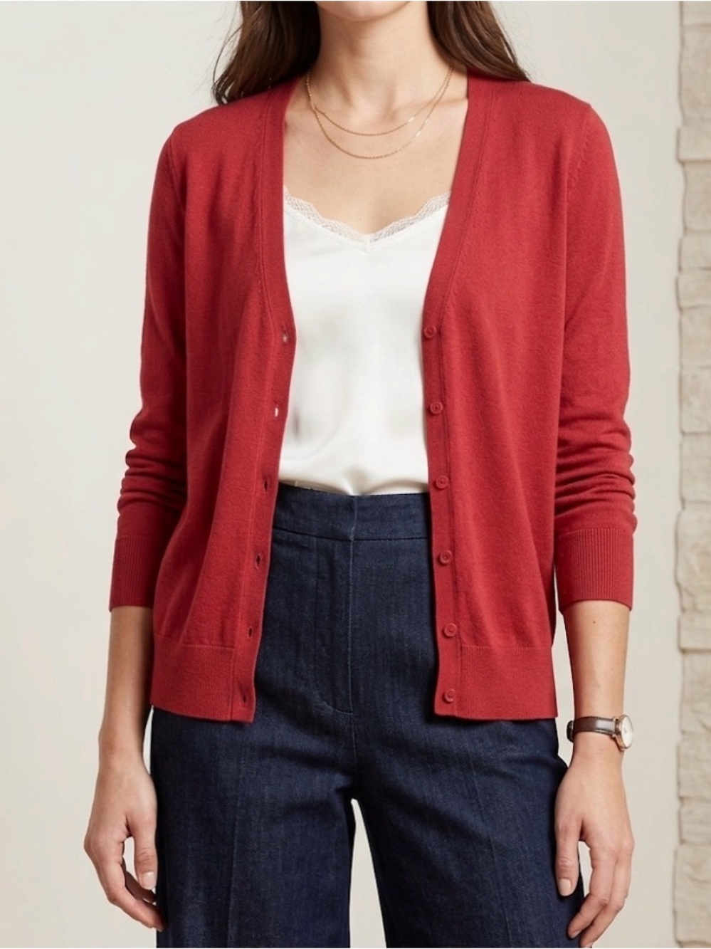 ❤️ Classic button down cotton blend knit long sleeve cardigan sweater